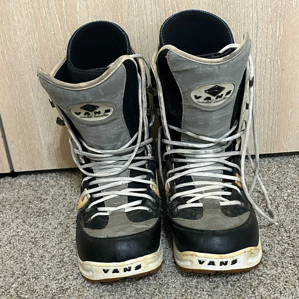 Vans Hi-Standard OG Snowboard Boots Mens Sz 13 Black White LaceUp Classic Winter